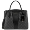 Nine West Lorraine Black Logo Multi Zip Top Satchel Bag