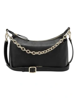 Nine West Ronnie Black Zip Top Shoulder Bag
