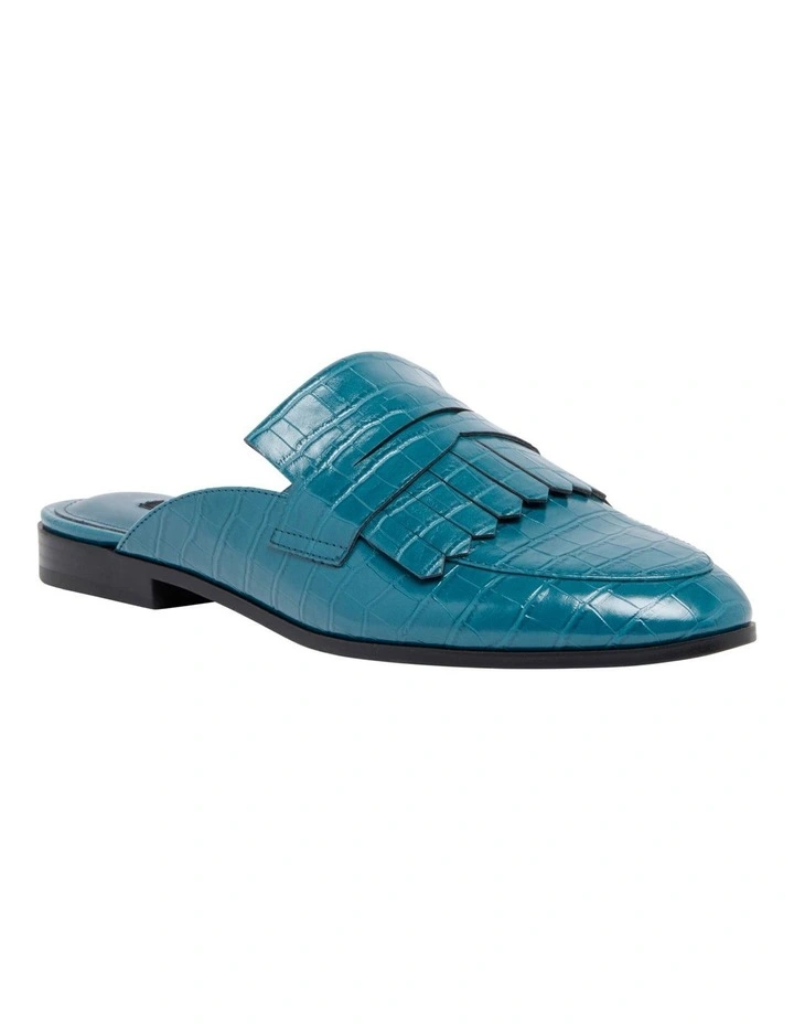 Nine West Kilts Teal Flat Mules 2 Nine West Kilts Teal Flat Mules - Image 2