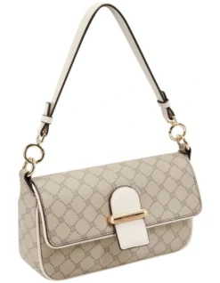 Nine West Zetta Beige Logo Milk Flapover Shoulder Bag -Nine West 920251900 3 720x928