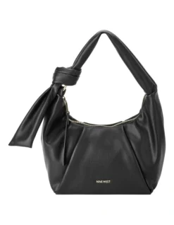 Nine West Doris Zip Top Hobo Bag In Black