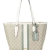 Nine West Emery Logo Zip Top Tote Bag In Beige/Aloe