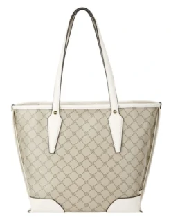 Nine West Emery Logo Zip Top Tote Bag In Beige/Aloe 7 Nine West Emery Logo Zip Top Tote Bag In Beige/Aloe -Nine West 926659990 4 720x928