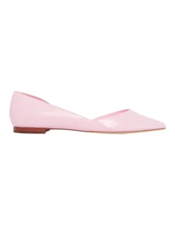 Nine West Aery Crocodile Flat Shoe In Light Pink