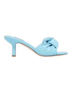 Nine West Knot Heeled Sandal In Light Blue