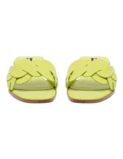 Nine West Grifa Flat Sandal In Lime Green -Nine West 951239800 3 720x928