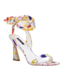 Nine West Kelsie Tie-Up Sandals In White Floral -Nine West 951241240 2 720x928