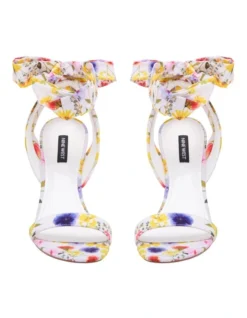 Nine West Kelsie Tie-Up Sandals In White Floral -Nine West 951241240 3 720x928