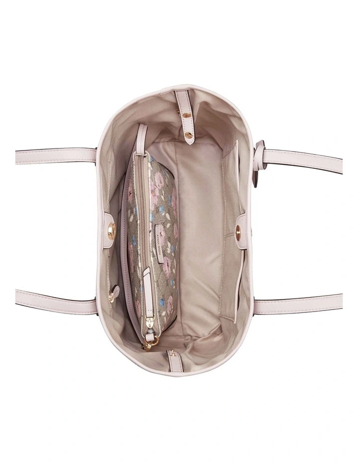 Nine West Delaine Floral Logo Tote Bag In Grey 3 Nine West Delaine Floral Logo Tote Bag In Grey - Image 3