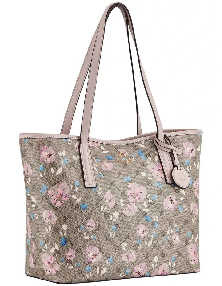 Nine West Delaine Floral Logo Tote Bag In Grey 4 Nine West Delaine Floral Logo Tote Bag In Grey - Image 4