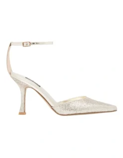 Nine West Shaply Glitter Pump In Gold